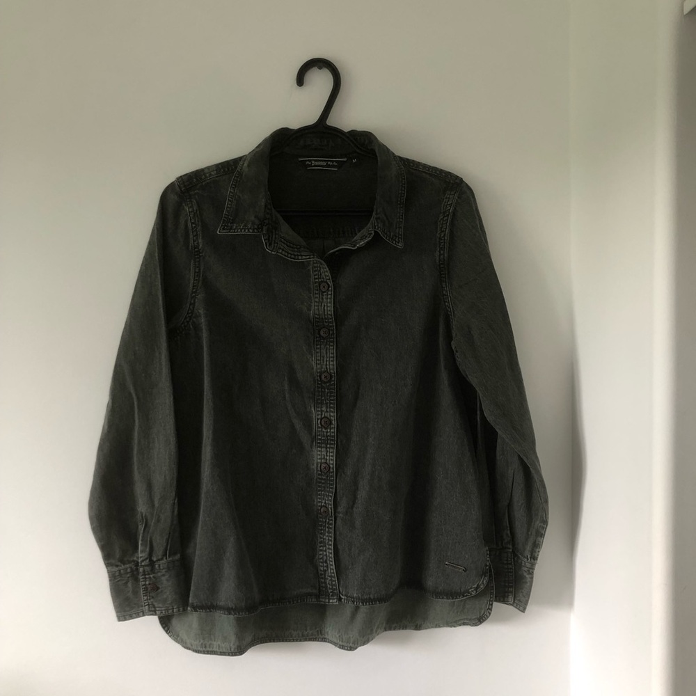 The Roadster Washed Black Button-Down Denim Shirt | Size M
